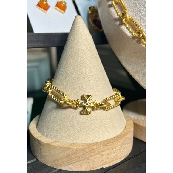 Tory Burch Gold Roxanne Chainlink Necklace AND Bracelet SET!!! - Picture 8 of 11